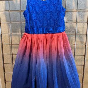 Girl's Size 8 Party Dress - Ombre Blue to Fushia